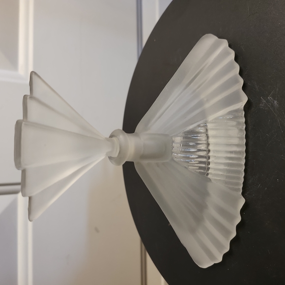 Silvestri Frosted Satin Glass Art Deco Perfume Bottle w/ Stopper - Picture 8 of 14